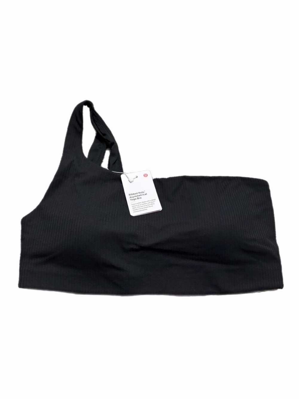 NWT Lululemon Ribbed Nulu Asymmetrical Bra *Light Support, A/B Cup (Black)Size 8